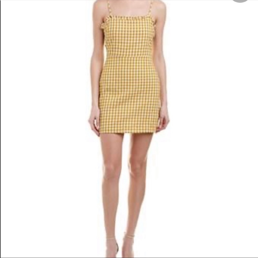 Cotton Candy LA Yellow and White Gingham Dress. Size S.